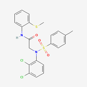 molecular formula C22H20Cl2N2O3S2 B5002988 N~2~-(2,3-dichlorophenyl)-N~2~-[(4-methylphenyl)sulfonyl]-N~1~-[2-(methylthio)phenyl]glycinamide 