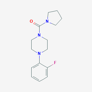 molecular formula C15H20FN3O B500299 1-(2-Fluorophenyl)-4-(1-pyrrolidinylcarbonyl)piperazine CAS No. 941912-64-7