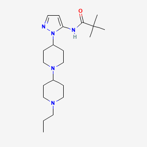 molecular formula C21H37N5O B5003029 2,2-dimethyl-N-[1-(1'-propyl-1,4'-bipiperidin-4-yl)-1H-pyrazol-5-yl]propanamide 