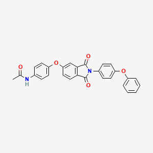 molecular formula C28H20N2O5 B5003056 N-(4-{[1,3-dioxo-2-(4-phenoxyphenyl)-2,3-dihydro-1H-isoindol-5-yl]oxy}phenyl)acetamide 