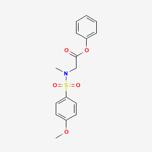 molecular formula C16H17NO5S B5003063 Phenyl 2-[(4-methoxyphenyl)sulfonyl-methylamino]acetate 