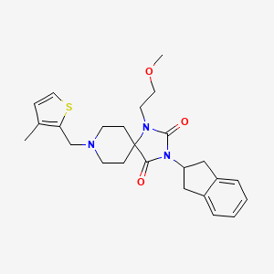 3-(2,3-dihydro-1H-inden-2-yl)-1-(2-methoxyethyl)-8-[(3-methyl-2-thienyl)methyl]-1,3,8-triazaspiro[4.5]decane-2,4-dione