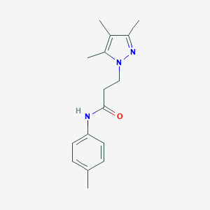 molecular formula C16H21N3O B500309 N-(4-methylphenyl)-3-(3,4,5-trimethyl-1H-pyrazol-1-yl)propanamide CAS No. 957506-97-7