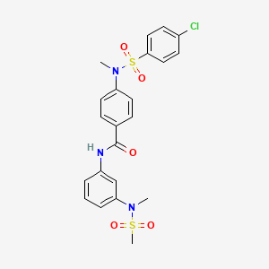 molecular formula C22H22ClN3O5S2 B5003116 4-[[(4-chlorophenyl)sulfonyl](methyl)amino]-N-{3-[methyl(methylsulfonyl)amino]phenyl}benzamide 