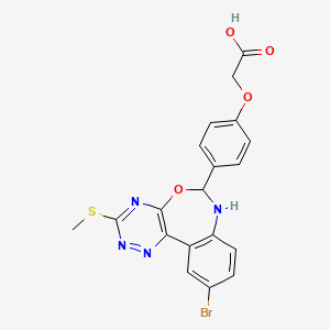 molecular formula C19H15BrN4O4S B5003127 2-[4-(10-Bromo-3-methylsulfanyl-6,7-dihydro-[1,2,4]triazino[5,6-d][3,1]benzoxazepin-6-yl)phenoxy]acetic acid 