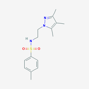 molecular formula C15H21N3O2S B500316 4-methyl-N-(2-(3,4,5-trimethyl-1H-pyrazol-1-yl)ethyl)benzenesulfonamide 