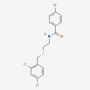 molecular formula C16H14BrCl2NOS B5003175 4-bromo-N-{2-[(2,4-dichlorobenzyl)thio]ethyl}benzamide 