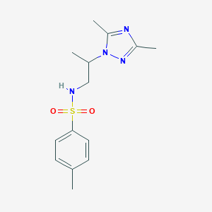 molecular formula C14H20N4O2S B500318 N-[2-(3,5-Dimethyl-[1,2,4]triazol-1-yl)-propyl]-4-methyl-benzenesulfonamide 