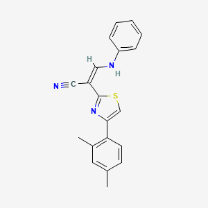 molecular formula C20H17N3S B5003184 (Z)-3-anilino-2-[4-(2,4-dimethylphenyl)-1,3-thiazol-2-yl]prop-2-enenitrile 