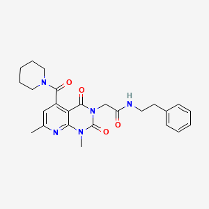 2-[1,7-DIMETHYL-2,4-DIOXO-5-(PIPERIDINE-1-CARBONYL)-1H,2H,3H,4H-PYRIDO[2,3-D]PYRIMIDIN-3-YL]-N-(2-PHENYLETHYL)ACETAMIDE