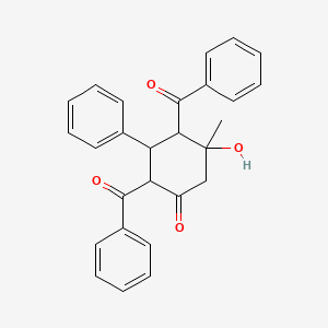 molecular formula C27H24O4 B5003255 2,4-dibenzoyl-5-hydroxy-5-methyl-3-phenylcyclohexanone 