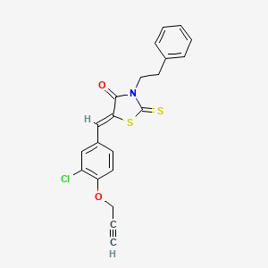 molecular formula C21H16ClNO2S2 B5003261 5-[3-chloro-4-(2-propyn-1-yloxy)benzylidene]-3-(2-phenylethyl)-2-thioxo-1,3-thiazolidin-4-one 