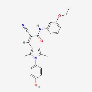 molecular formula C24H23N3O3 B5003292 (Z)-2-cyano-N-(3-ethoxyphenyl)-3-[1-(4-hydroxyphenyl)-2,5-dimethylpyrrol-3-yl]prop-2-enamide 