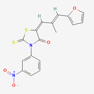 5-[3-(2-furyl)-2-methyl-2-propen-1-ylidene]-3-(3-nitrophenyl)-2-thioxo-1,3-thiazolidin-4-one