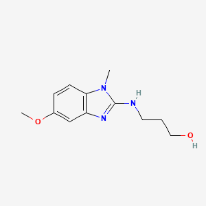 molecular formula C12H17N3O2 B5003311 3-[(5-Methoxy-1-methylbenzimidazol-2-yl)amino]propan-1-ol 