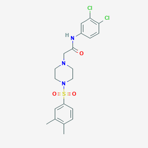 molecular formula C20H23Cl2N3O3S B500333 N-(3,4-dichlorophenyl)-2-{4-[(3,4-dimethylphenyl)sulfonyl]-1-piperazinyl}acetamide CAS No. 890599-37-8