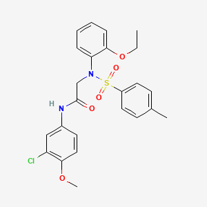 molecular formula C24H25ClN2O5S B5003356 N~1~-(3-chloro-4-methoxyphenyl)-N~2~-(2-ethoxyphenyl)-N~2~-[(4-methylphenyl)sulfonyl]glycinamide 