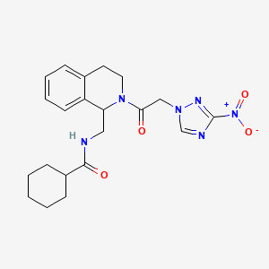 molecular formula C21H26N6O4 B5003364 N-({2-[2-(3-nitro-1H-1,2,4-triazol-1-yl)acetyl]-1,2,3,4-tetrahydro-1-isoquinolinyl}methyl)cyclohexanecarboxamide 