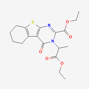 ethyl 3-(2-ethoxy-1-methyl-2-oxoethyl)-4-oxo-3,4,5,6,7,8-hexahydro[1]benzothieno[2,3-d]pyrimidine-2-carboxylate