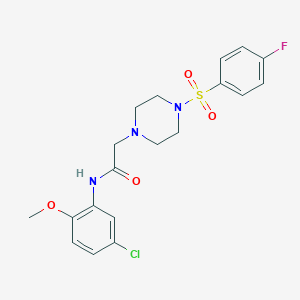molecular formula C19H21ClFN3O4S B500339 N-(5-chloro-2-methoxyphenyl)-2-[4-(4-fluorophenyl)sulfonylpiperazin-1-yl]acetamide CAS No. 848068-22-4