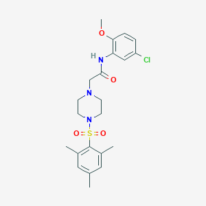 molecular formula C22H28ClN3O4S B500340 N-(5-chloro-2-methoxyphenyl)-2-(4-(mesitylsulfonyl)piperazin-1-yl)acetamide CAS No. 890599-88-9