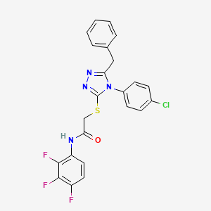 2-{[5-benzyl-4-(4-chlorophenyl)-4H-1,2,4-triazol-3-yl]thio}-N-(2,3,4-trifluorophenyl)acetamide