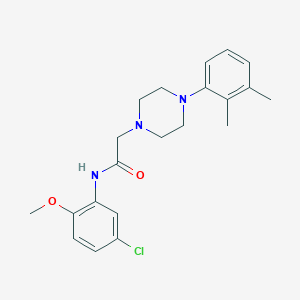 molecular formula C21H26ClN3O2 B500348 N-(5-chloro-2-methoxyphenyl)-2-[4-(2,3-dimethylphenyl)piperazin-1-yl]acetamide CAS No. 890600-38-1
