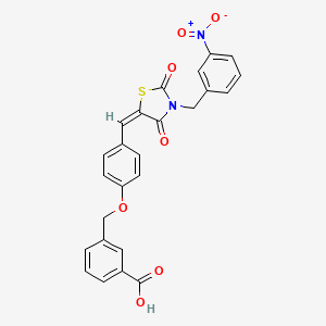 3-[(4-{[3-(3-nitrobenzyl)-2,4-dioxo-1,3-thiazolidin-5-ylidene]methyl}phenoxy)methyl]benzoic acid