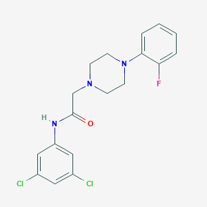 molecular formula C18H18Cl2FN3O B500349 N-(3,5-dichlorophenyl)-2-[4-(2-fluorophenyl)piperazin-1-yl]acetamide CAS No. 890600-52-9