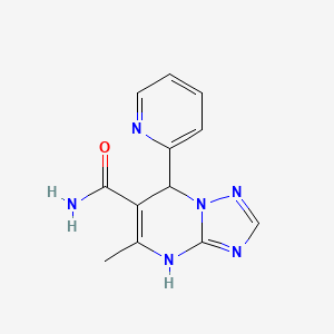 molecular formula C12H12N6O B5003491 5-Methyl-7-pyridin-2-yl-4,7-dihydro-[1,2,4]triazolo[1,5-a]pyrimidine-6-carboxamide 