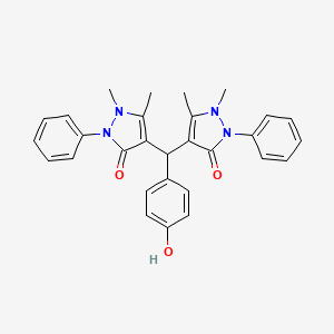 molecular formula C29H28N4O3 B5003497 4,4'-[(4-hydroxyphenyl)methylene]bis(1,5-dimethyl-2-phenyl-1,2-dihydro-3H-pyrazol-3-one) CAS No. 5326-67-0