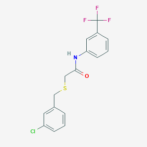 molecular formula C16H13ClF3NOS B5003508 2-[(3-chlorobenzyl)thio]-N-[3-(trifluoromethyl)phenyl]acetamide 