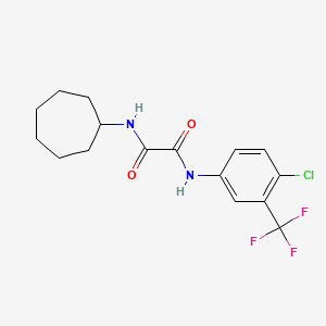 molecular formula C16H18ClF3N2O2 B5003573 N-[4-chloro-3-(trifluoromethyl)phenyl]-N'-cycloheptylethanediamide 