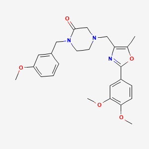 4-{[2-(3,4-dimethoxyphenyl)-5-methyl-1,3-oxazol-4-yl]methyl}-1-(3-methoxybenzyl)-2-piperazinone