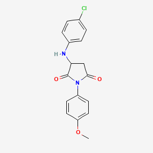 molecular formula C17H15ClN2O3 B5003592 3-[(4-chlorophenyl)amino]-1-(4-methoxyphenyl)-2,5-pyrrolidinedione 