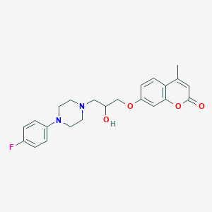molecular formula C23H25FN2O4 B500361 7-(3-(4-(4-fluorophenyl)piperazin-1-yl)-2-hydroxypropoxy)-4-methyl-2H-chromen-2-one CAS No. 379707-31-0