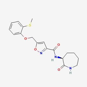 5-{[2-(methylthio)phenoxy]methyl}-N-[(3S)-2-oxo-3-azepanyl]-3-isoxazolecarboxamide