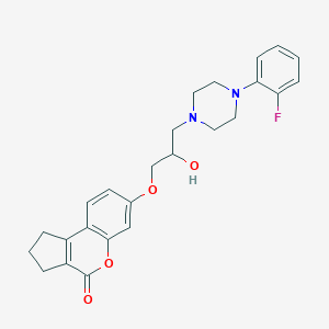 molecular formula C25H27FN2O4 B500363 7-(3-(4-(2-fluorophenyl)piperazin-1-yl)-2-hydroxypropoxy)-2,3-dihydrocyclopenta[c]chromen-4(1H)-one CAS No. 878722-75-9