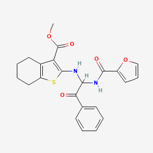 molecular formula C23H22N2O5S B5003639 methyl 2-{[1-(2-furoylamino)-2-oxo-2-phenylethyl]amino}-4,5,6,7-tetrahydro-1-benzothiophene-3-carboxylate 