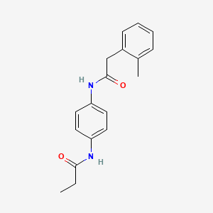 molecular formula C18H20N2O2 B5003644 N-(4-{[2-(2-methylphenyl)acetyl]amino}phenyl)propanamide 