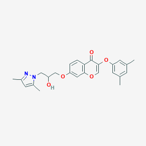 molecular formula C25H26N2O5 B500365 3-(3,5-dimethylphenoxy)-7-[3-(3,5-dimethyl-1H-pyrazol-1-yl)-2-hydroxypropoxy]-4H-chromen-4-one CAS No. 957507-10-7