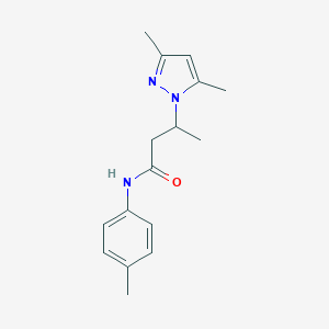 molecular formula C16H21N3O B500367 3-(3,5-dimethyl-1H-pyrazol-1-yl)-N-(4-methylphenyl)butanamide CAS No. 957507-13-0