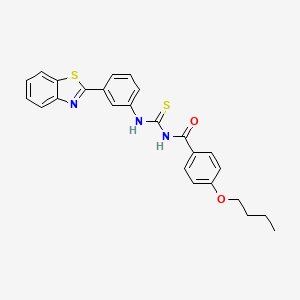 N-{[3-(1,3-benzothiazol-2-yl)phenyl]carbamothioyl}-4-butoxybenzamide