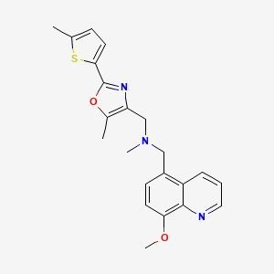 molecular formula C22H23N3O2S B5003692 1-(8-methoxy-5-quinolinyl)-N-methyl-N-{[5-methyl-2-(5-methyl-2-thienyl)-1,3-oxazol-4-yl]methyl}methanamine 