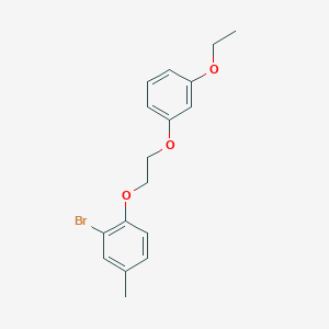 molecular formula C17H19BrO3 B5003705 2-bromo-1-[2-(3-ethoxyphenoxy)ethoxy]-4-methylbenzene 