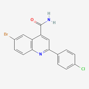 molecular formula C16H10BrClN2O B5003721 6-bromo-2-(4-chlorophenyl)-4-quinolinecarboxamide 