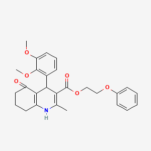 molecular formula C27H29NO6 B5003751 2-Phenoxyethyl 4-(2,3-dimethoxyphenyl)-2-methyl-5-oxo-1,4,5,6,7,8-hexahydroquinoline-3-carboxylate 