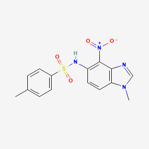 molecular formula C15H14N4O4S B5003757 4-methyl-N-(1-methyl-4-nitro-1H-benzimidazol-5-yl)benzenesulfonamide 