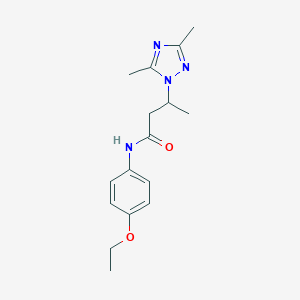 molecular formula C16H22N4O2 B500377 3-(3,5-dimethyl-1H-1,2,4-triazol-1-yl)-N-(4-ethoxyphenyl)butanamide CAS No. 915932-81-9