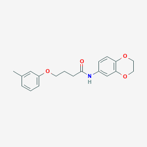 molecular formula C19H21NO4 B5003787 N-(2,3-dihydro-1,4-benzodioxin-6-yl)-4-(3-methylphenoxy)butanamide 